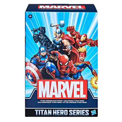 Marvel Titan Hero Series Action Figure Multipack, 6 Action Figures, 30-cm Toys, Inspired Comics, for Children Aged 4 and Up