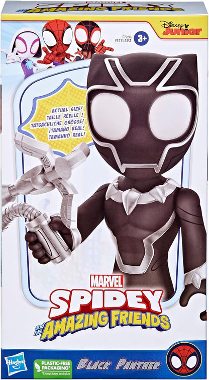 SPIDEY AND HIS AMAZING FRIENDS Marvel Supersized Black Panther Action Figure, Preschool Superhero Toys