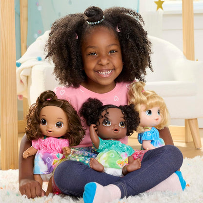 Baby Alive, Doll Set Fruit Drinks, Apple, Citrus Juicer, Drinks and Moisturizes Her Layer, from 3 Years, Blonde Hair