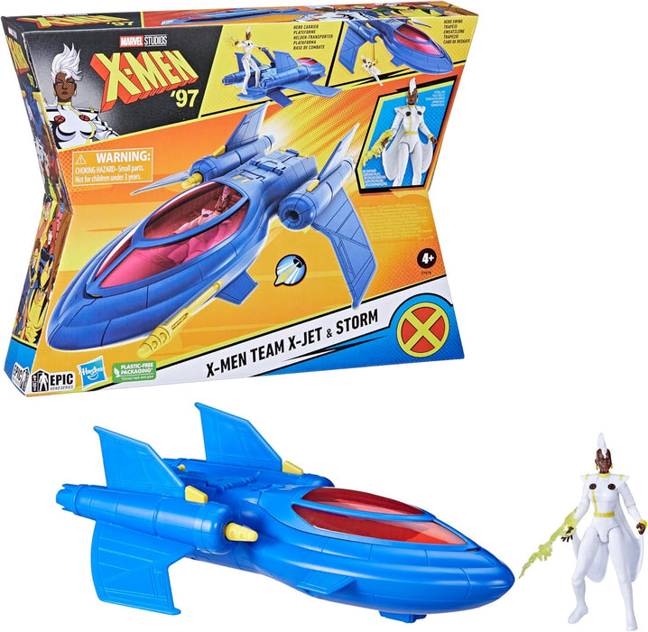 Marvel Studios X-Men '97, X-Men Team X-Jet and 10-cm Storm Figure, Super Hero Toys and Action Figures