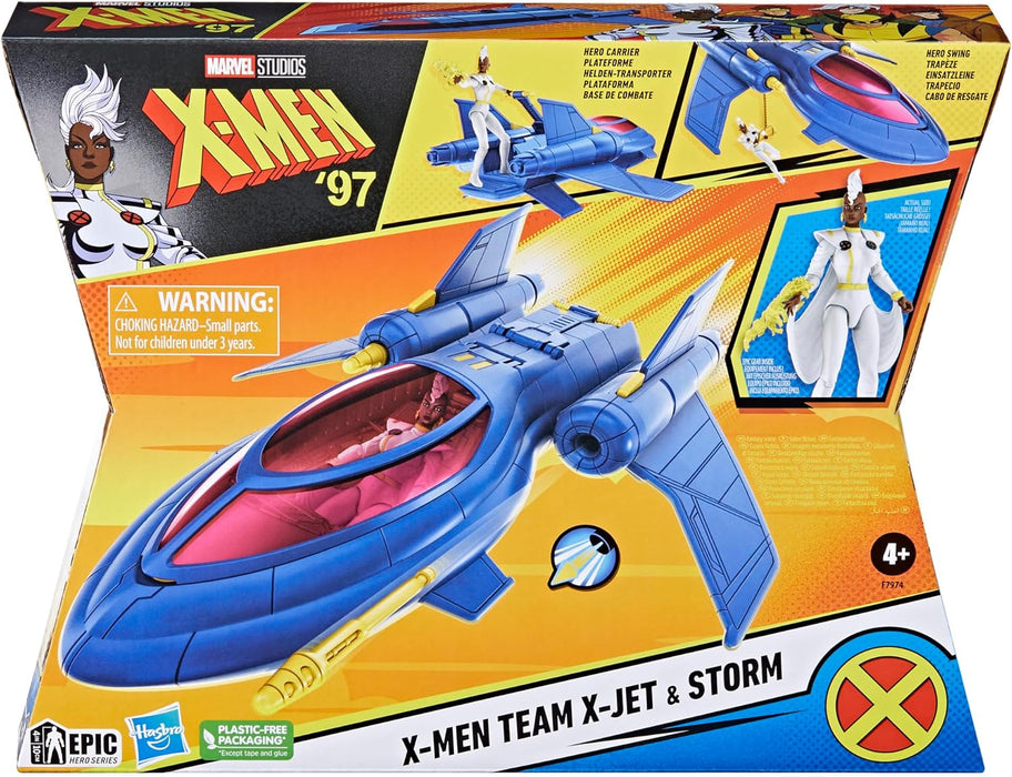 Marvel Studios X-Men '97, X-Men Team X-Jet and 10-cm Storm Figure, Super Hero Toys and Action Figures