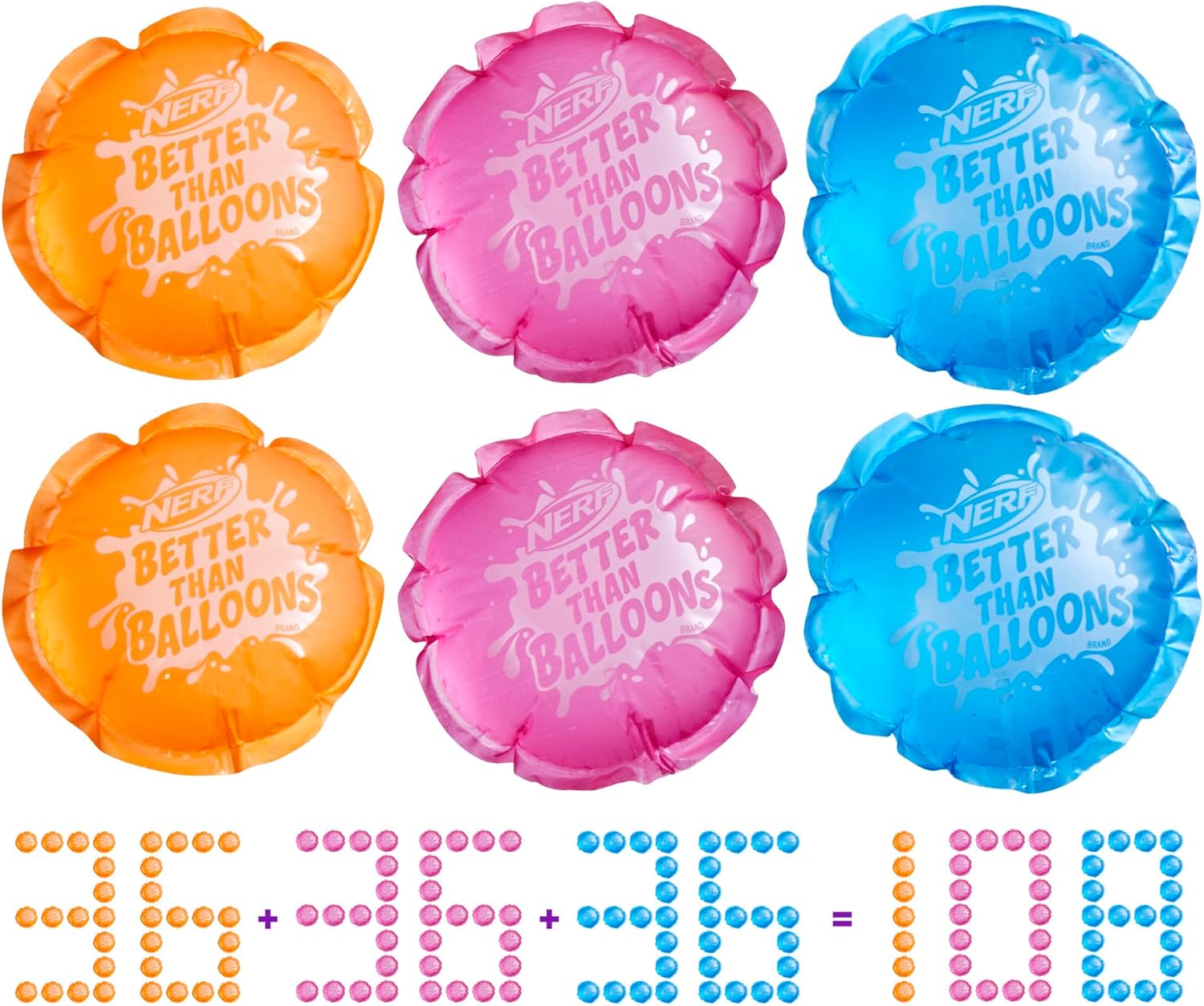 Nerf Better Than Balloons Brand Water Toys 108 Pods