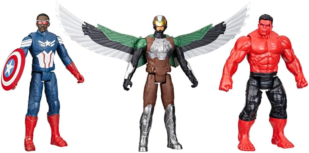 Marvel Avengers Captain America : Brave New World, Titan Hero Series, Ensemble de figurines d'action 5+