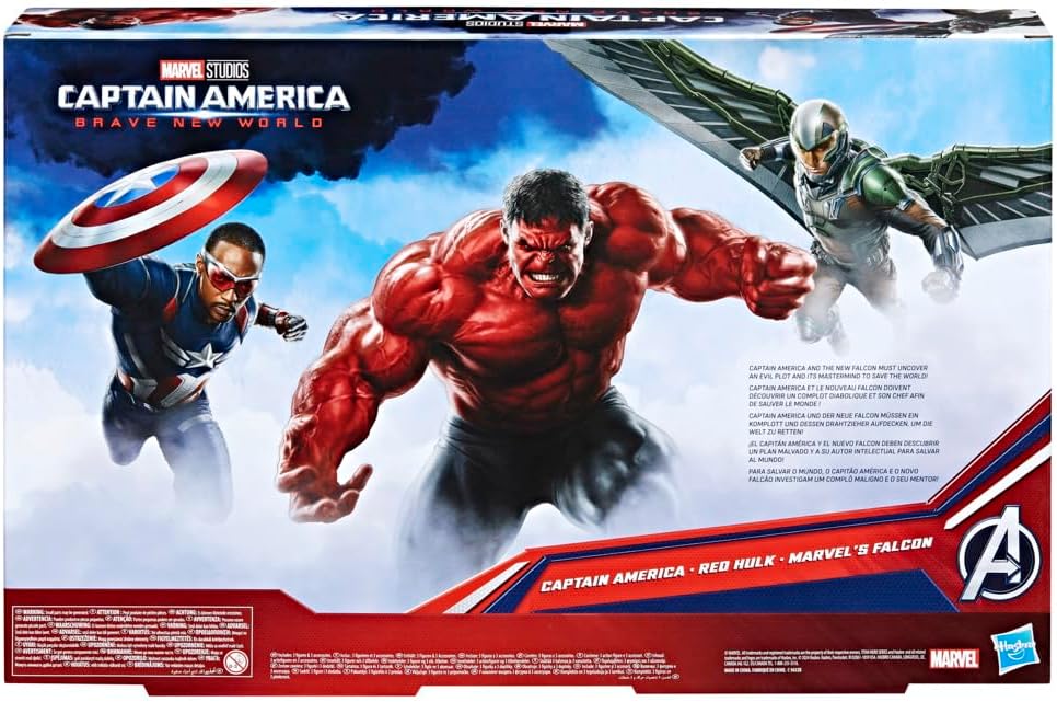 Marvel Avengers Captain America : Brave New World, Titan Hero Series, Ensemble de figurines d'action 5+