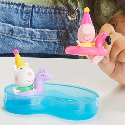 Peppa Pig Peppa's Pool Party Playset with 2 Figures and 4 Accessories, Preschool Toy, Kids Gifts, Ages 3+