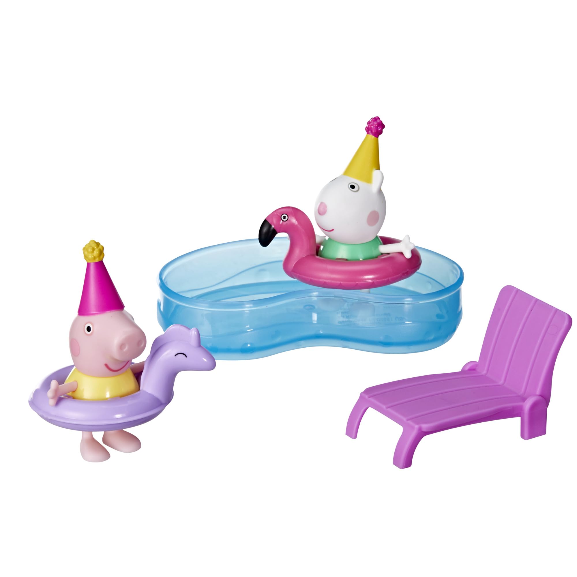 Peppa Pig Peppa's Pool Party Playset with 2 Figures and 4 Accessories, Preschool Toy, Kids Gifts, Ages 3+