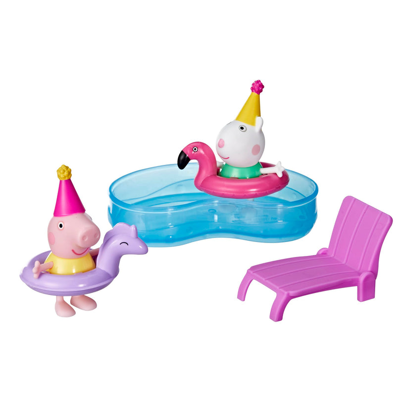 Peppa Pig Peppa's Pool Party Playset with 2 Figures and 4 Accessories, Preschool Toy, Kids Gifts, Ages 3+