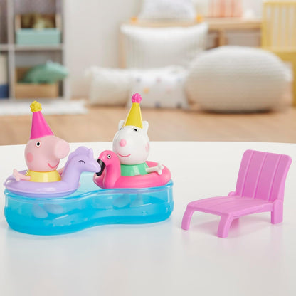 Peppa Pig Peppa's Pool Party Playset with 2 Figures and 4 Accessories, Preschool Toy, Kids Gifts, Ages 3+
