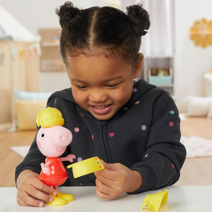 Peppa Pig Dress-Up Figure, 15 cm Doll with 6 Rain & Snow Fashion Accessories, Mix and Match Outfits for Weather Play, Toys for Children Ages 3+, Creative Role Playing Toy Set Present For Girls & Boys