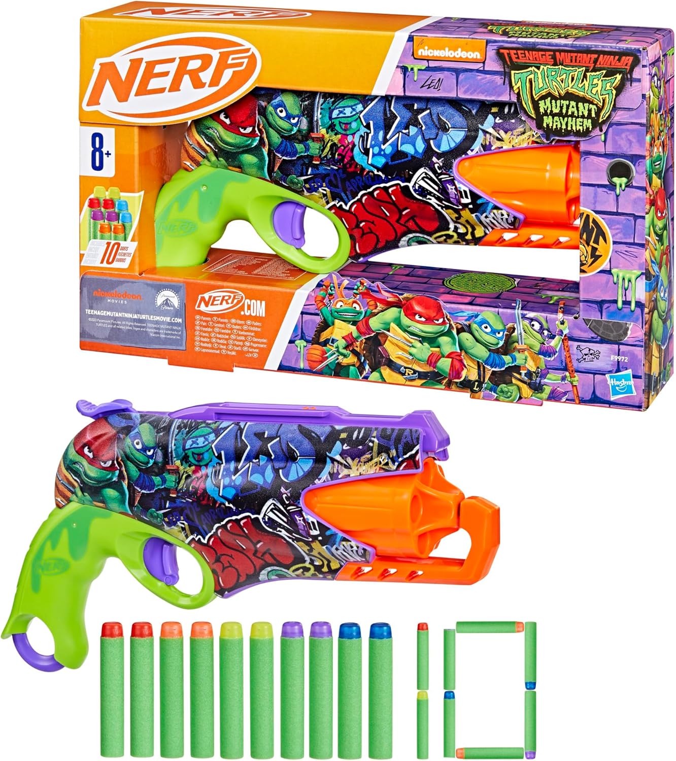 Nerf Teenage Mutant Ninja Turtles Blaster, 10 Nerf Elite Darts