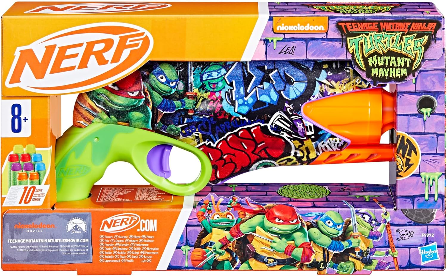 Nerf Teenage Mutant Ninja Turtles Blaster, 10 Nerf Elite Darts
