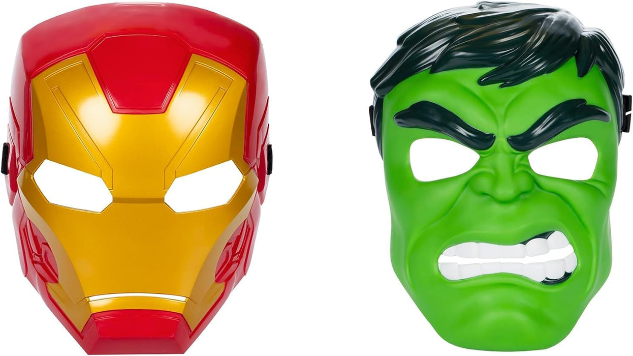 Marvel Avengers Hero Mask Multipack, 2-Pack Includes Iron Man and Hulk Roleplay Masks For Kids Ages 5+, Adjustable Costume Accessories For Dress-Up And Pretend Play, Perfect Halloween Costumes
