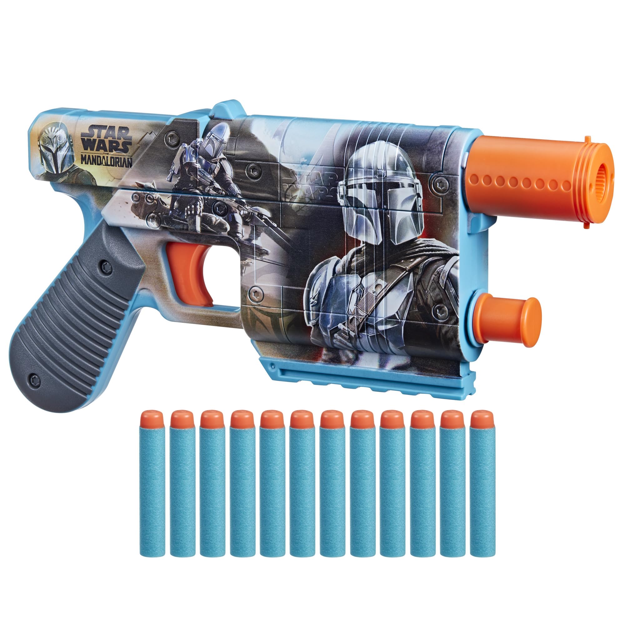 Nerf Star Wars The Mandalorian Dart Blaster, inclusief 12 Nerf Elite darts, interne clip