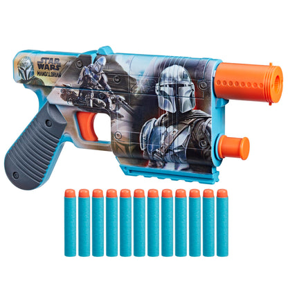 Nerf Star Wars The Mandalorian Dart Blaster, inclusief 12 Nerf Elite darts, interne clip