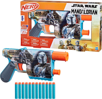 Nerf Star Wars The Mandalorian Dart Blaster, inclusief 12 Nerf Elite darts, interne clip