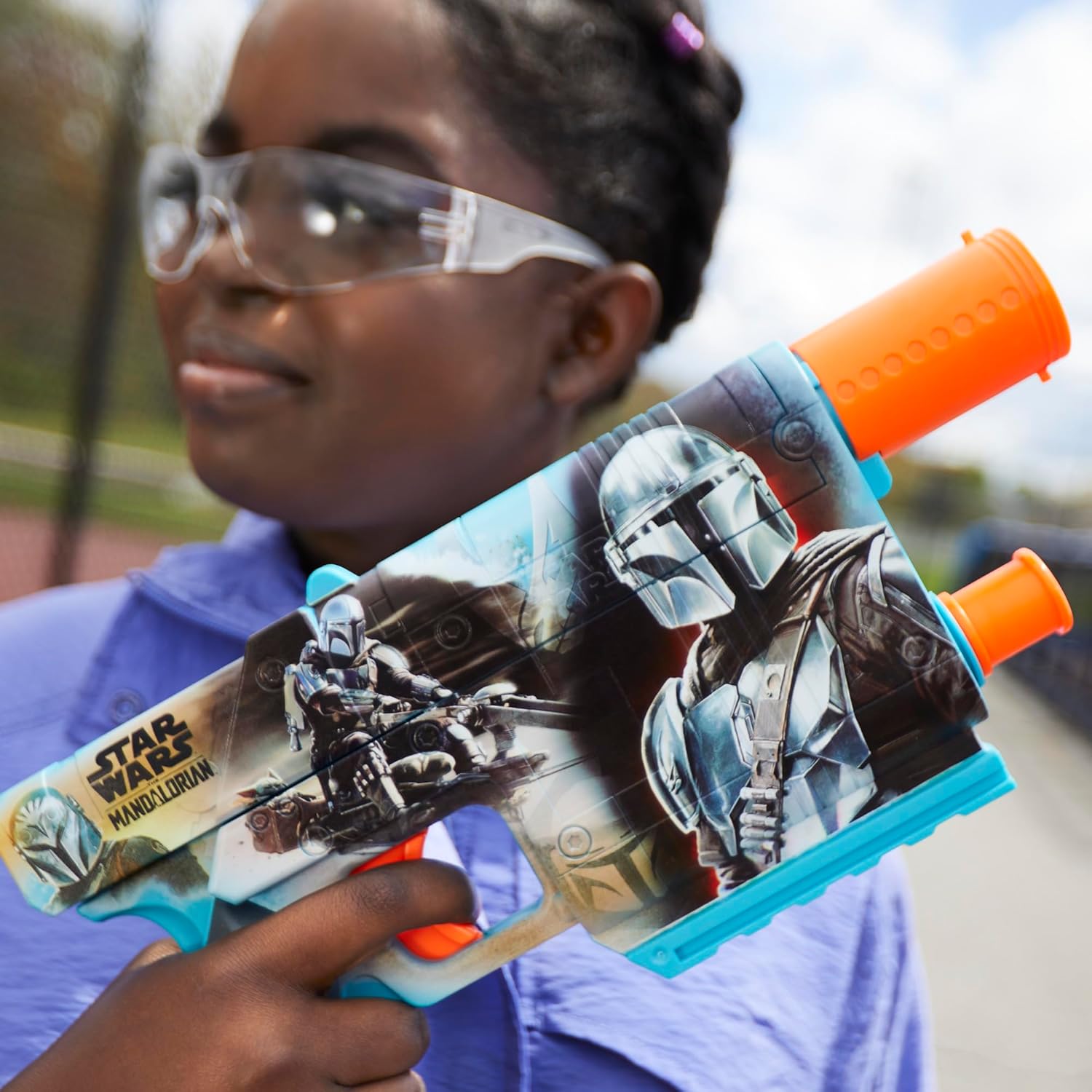Nerf Star Wars The Mandalorian Dart Blaster, inclusief 12 Nerf Elite darts, interne clip