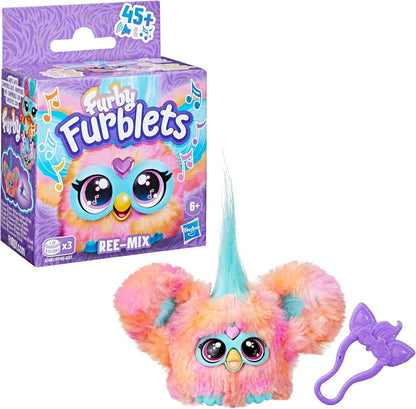 Furby Furblets Mini Electronic Plush Animal Interactive Musical Pet with Over 45 Sounds and Sets, Peekaboo Ears, Key Chain, Collectible Toy for Children from 6 Years
