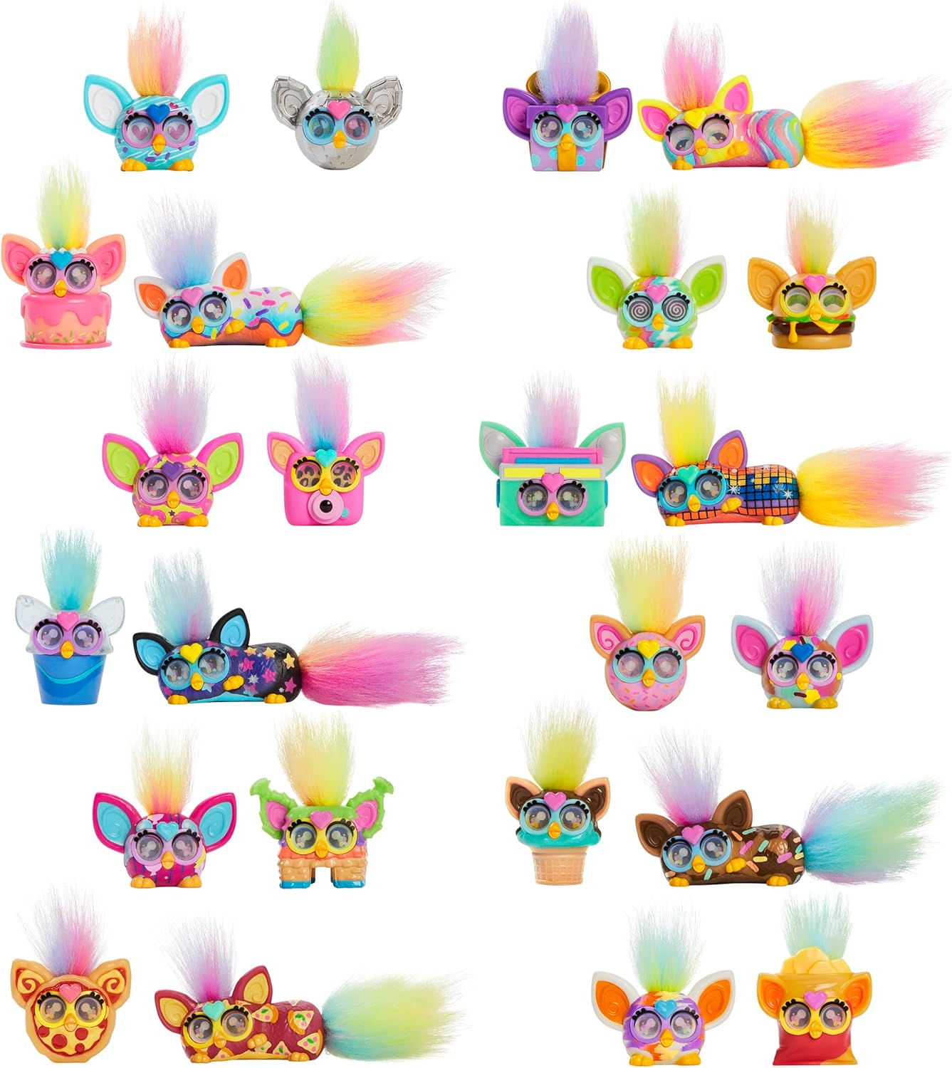 Furby Minis-duopack, krijg 2 van de 24 kleine verrassingsfiguurtjes, verzamelobjecten van 2,5 cm, serie 1, vanaf 5 jaar