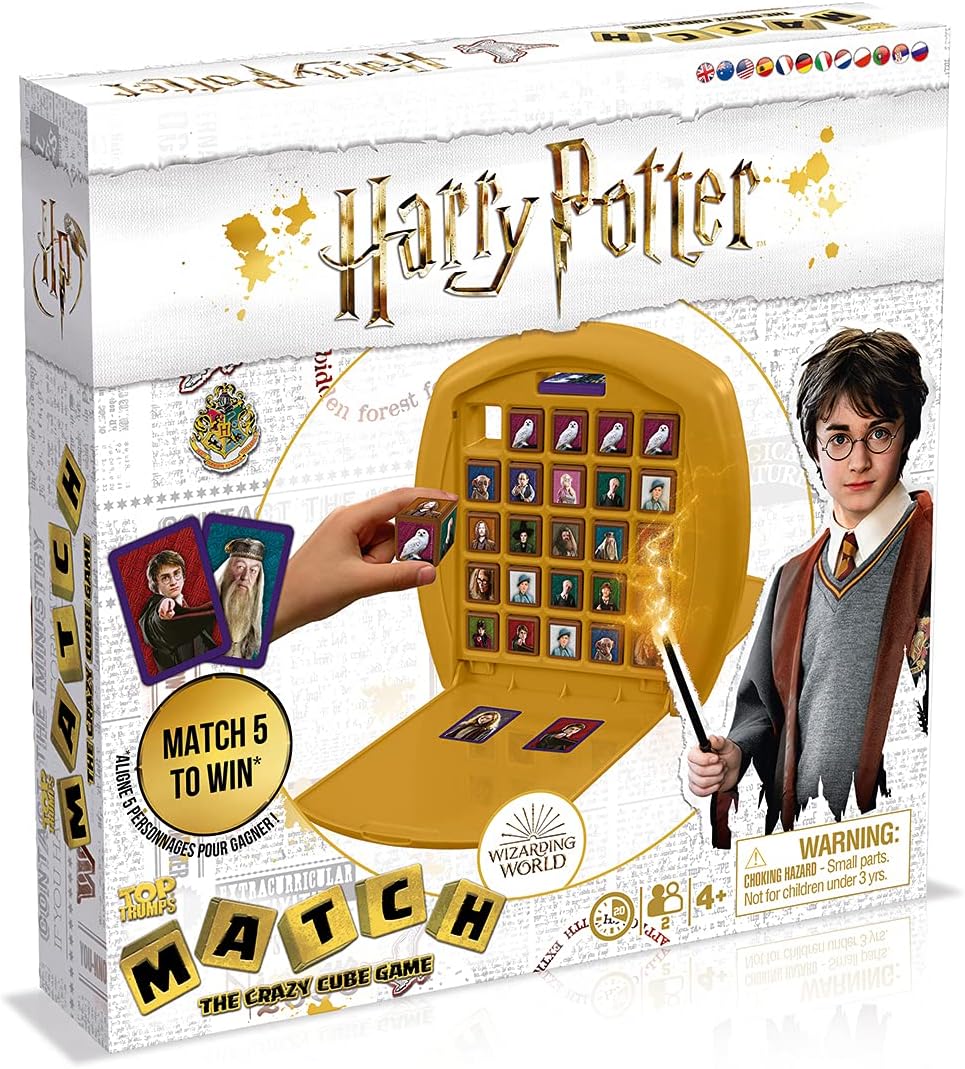 Winning Moves Top Trumps Match Harry Potter Puzzle Game, Set 5 Same Characters to Win, Ideal Game for Kids Aged 4+, WM02004-ML1-6, White