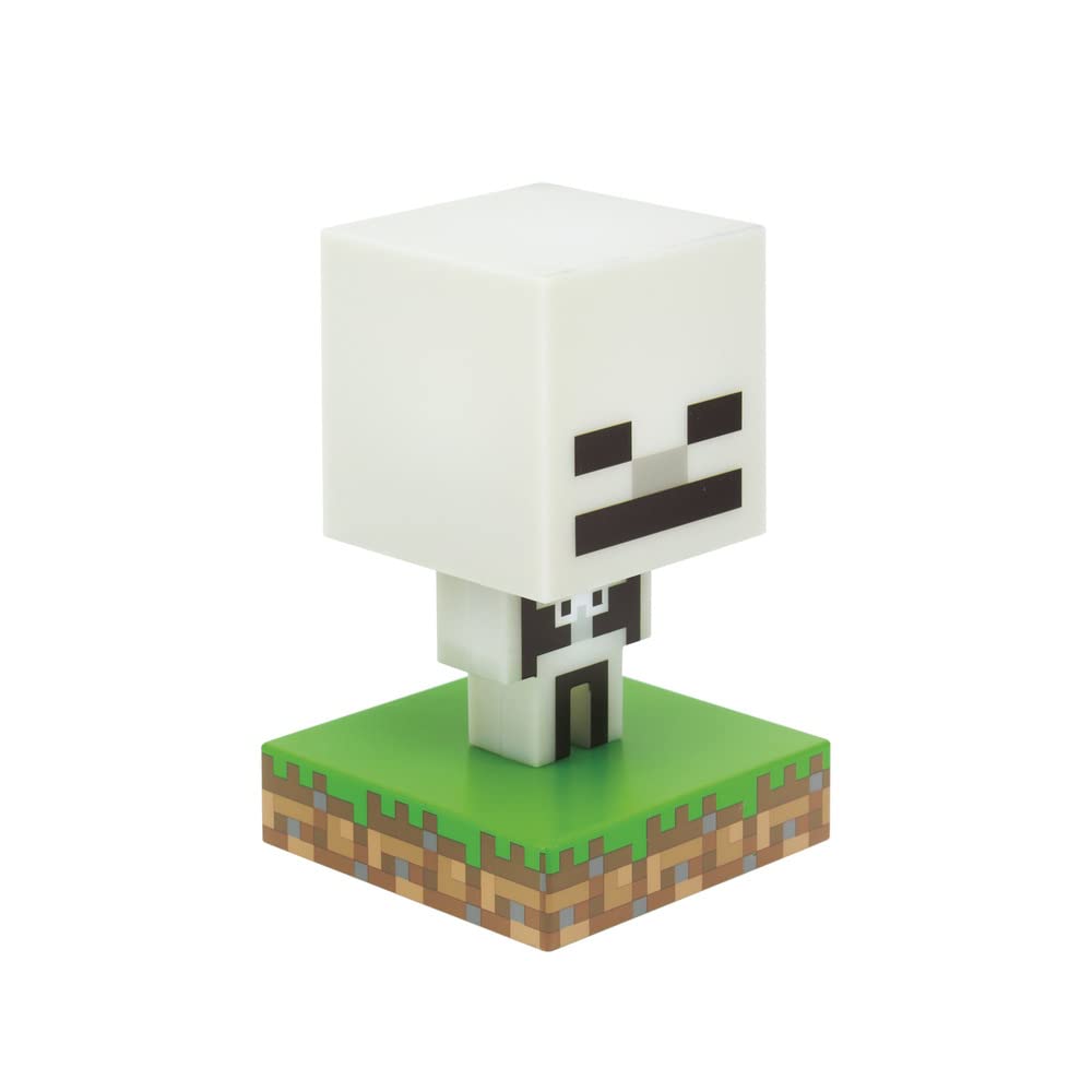 Paladone Minecraft Skeleton Icon Light Up Figure, Officially Licensed Collectible, Multicolour (PP8999MCF