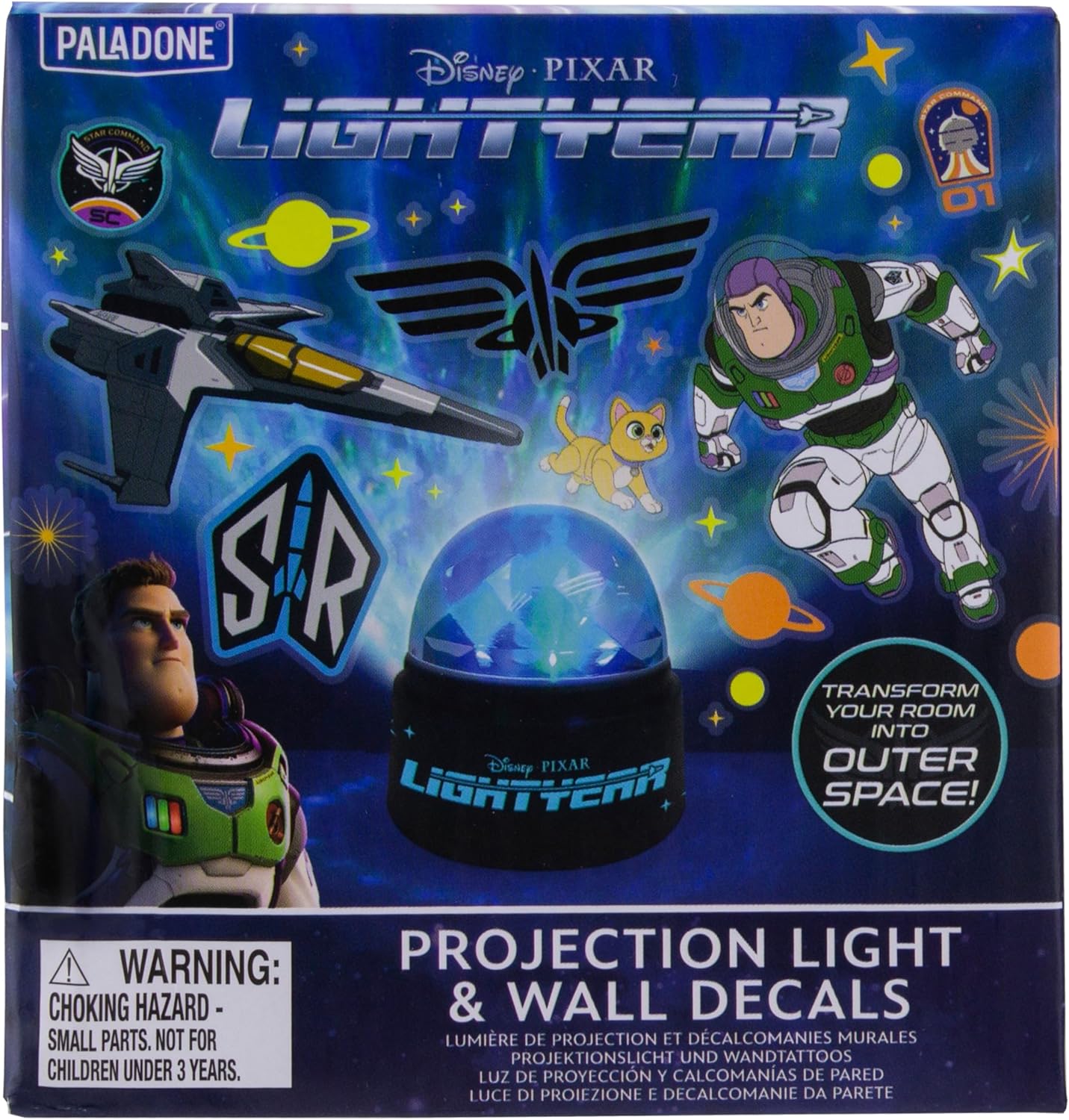 Paladone Buzz Lightyear Projection Light and Wall Decals Set, Officially Licensed Merchandise