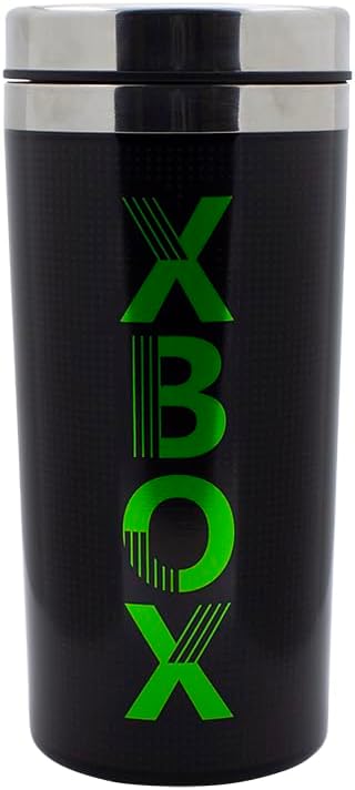 XBOX Travel Mug - Officially Licensed Drinks Flask, Keeps Drinks Hot and Cold, Novelty Gift for Gamers, Great for Commuting, 450ml (15 fl oz) | Paladone, Black