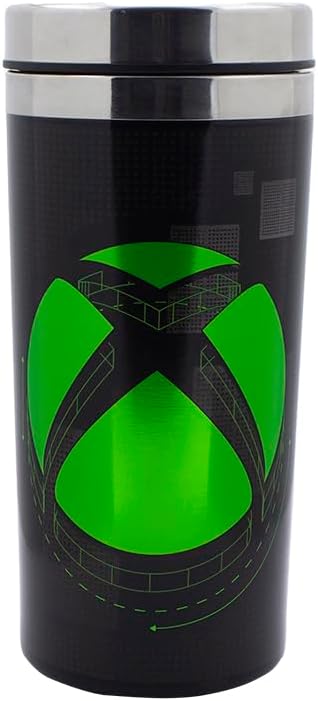 XBOX Travel Mug - Officially Licensed Drinks Flask, Keeps Drinks Hot and Cold, Novelty Gift for Gamers, Great for Commuting, 450ml (15 fl oz) | Paladone, Black