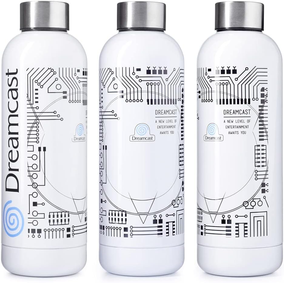 Numskull Official Dreamcast White Bowling Pin Style Water Bottle
