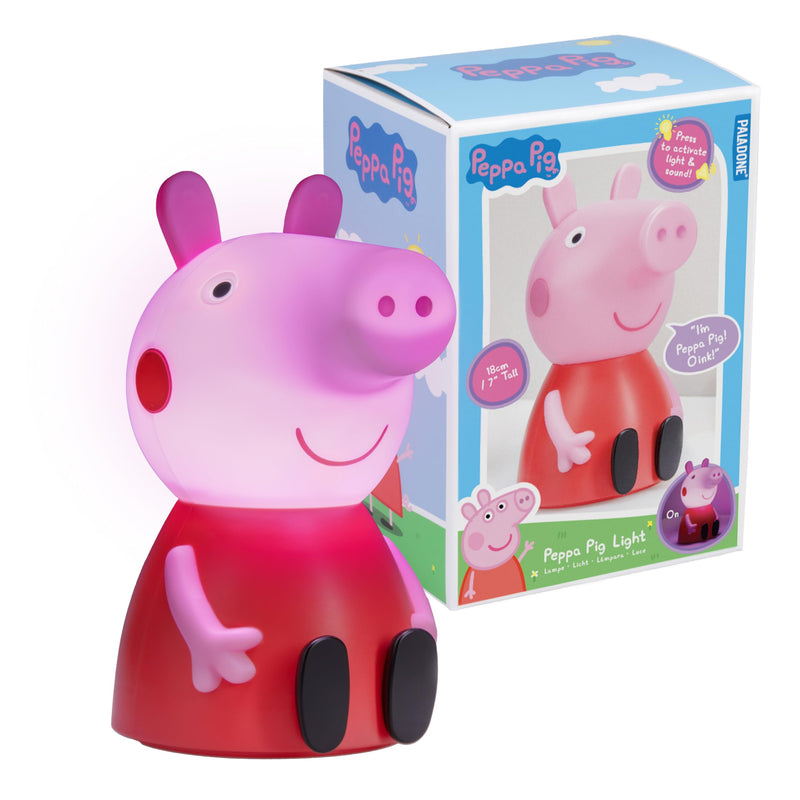 Peppa Pig Figure Lamp with Sound - Officially Licensed Baby Night Light, Kids Bedroom Accessories & Decor| Paladone