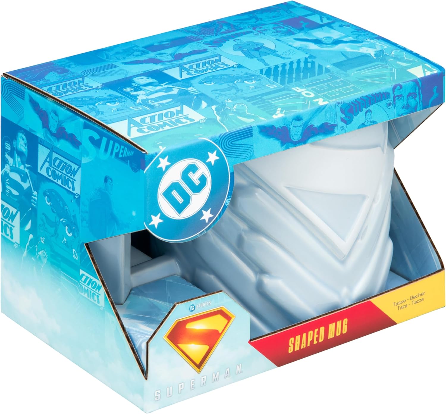 Paladone Superman Fortress of Solitude Shaped Mug, Officially Licensed DC Comics 650ml Ceramic Coffee Cup, Oversized for Tea, Hot Chocolate and More, Superhero Gifts, Blue