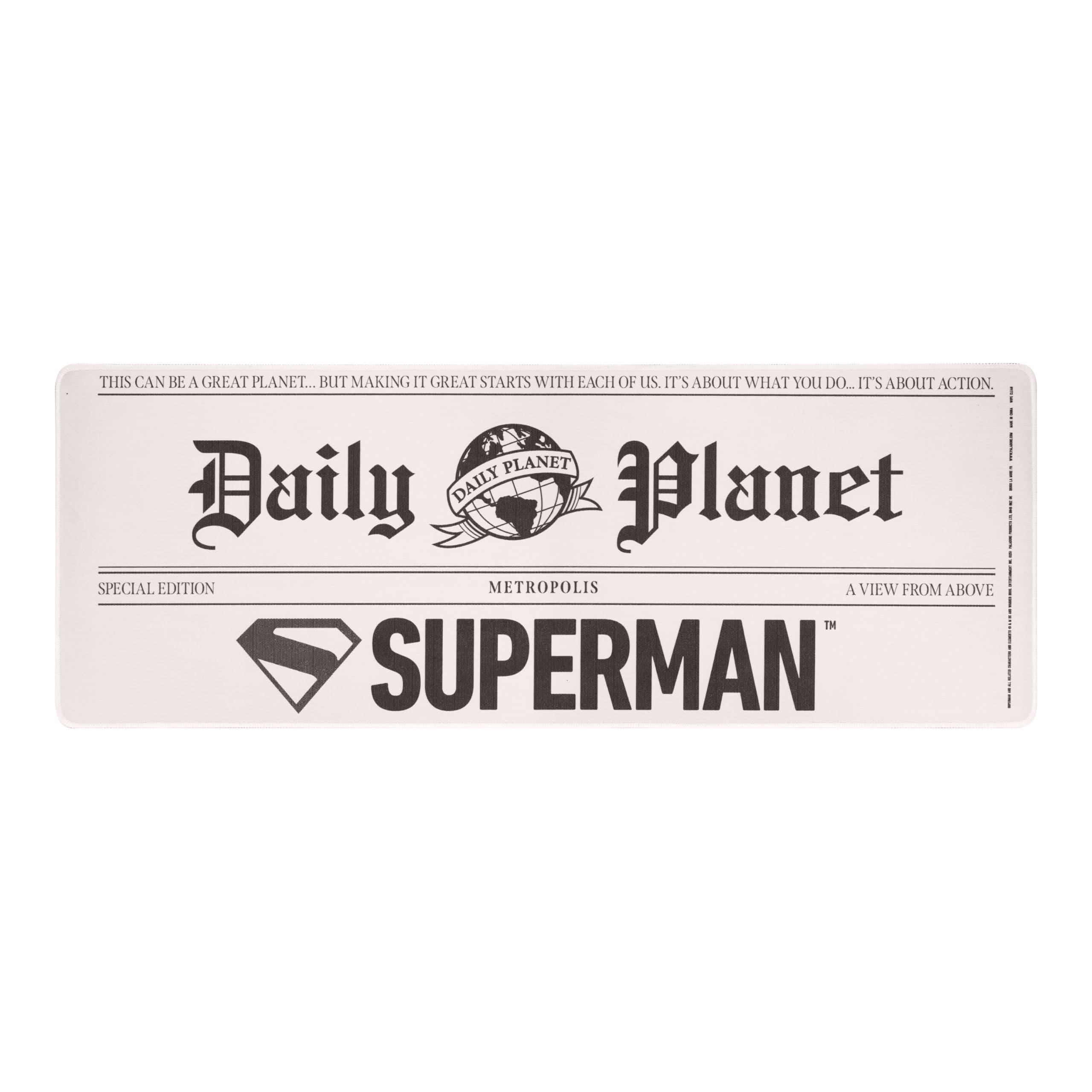 Superman Daily Planet Desk Mat - Officially Licensed DC, Non-Slip Rubber Mouse Pad, Comic Book Design, Perfect for Gaming, Working or Browsing, Home Office Accessory| Paladone