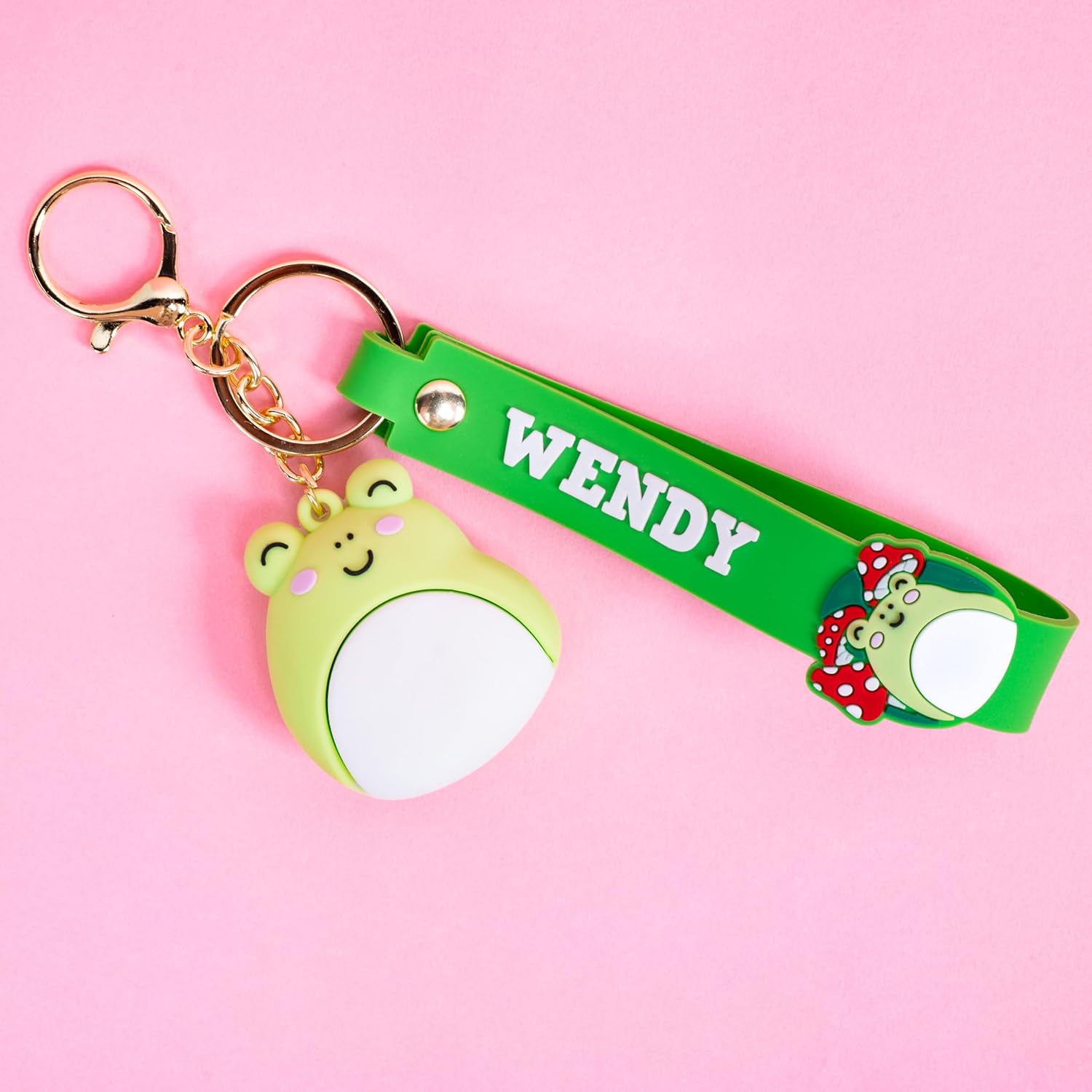 Fizz Creations Squishmallows Wendy Wristlet Keyring 3D Keychain with Charm & PVC Wrist Strap. Officially Licensed Squishmallows Key Ring