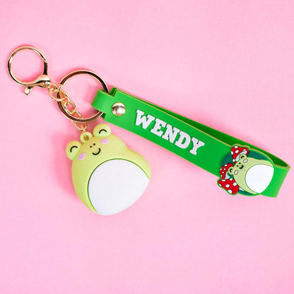 Fizz Creations Squishmallows Wendy Wristlet Keyring 3D Keychain with Charm & PVC Wrist Strap. Officially Licensed Squishmallows Key Ring