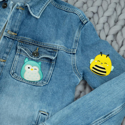 Fizz Creations Squishmallows Iron on Patches Winston The Owl & Sunny The Bee. Squishmallows Patches Perfect for customising Clothing & Bags. Cute Patch. Kawaii Patches