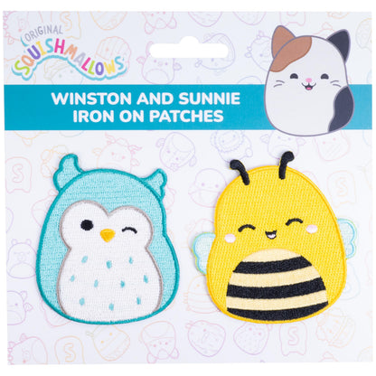 Fizz Creations Squishmallows Iron on Patches Winston The Owl & Sunny The Bee. Squishmallows Patches Perfect for customising Clothing & Bags. Cute Patch. Kawaii Patches