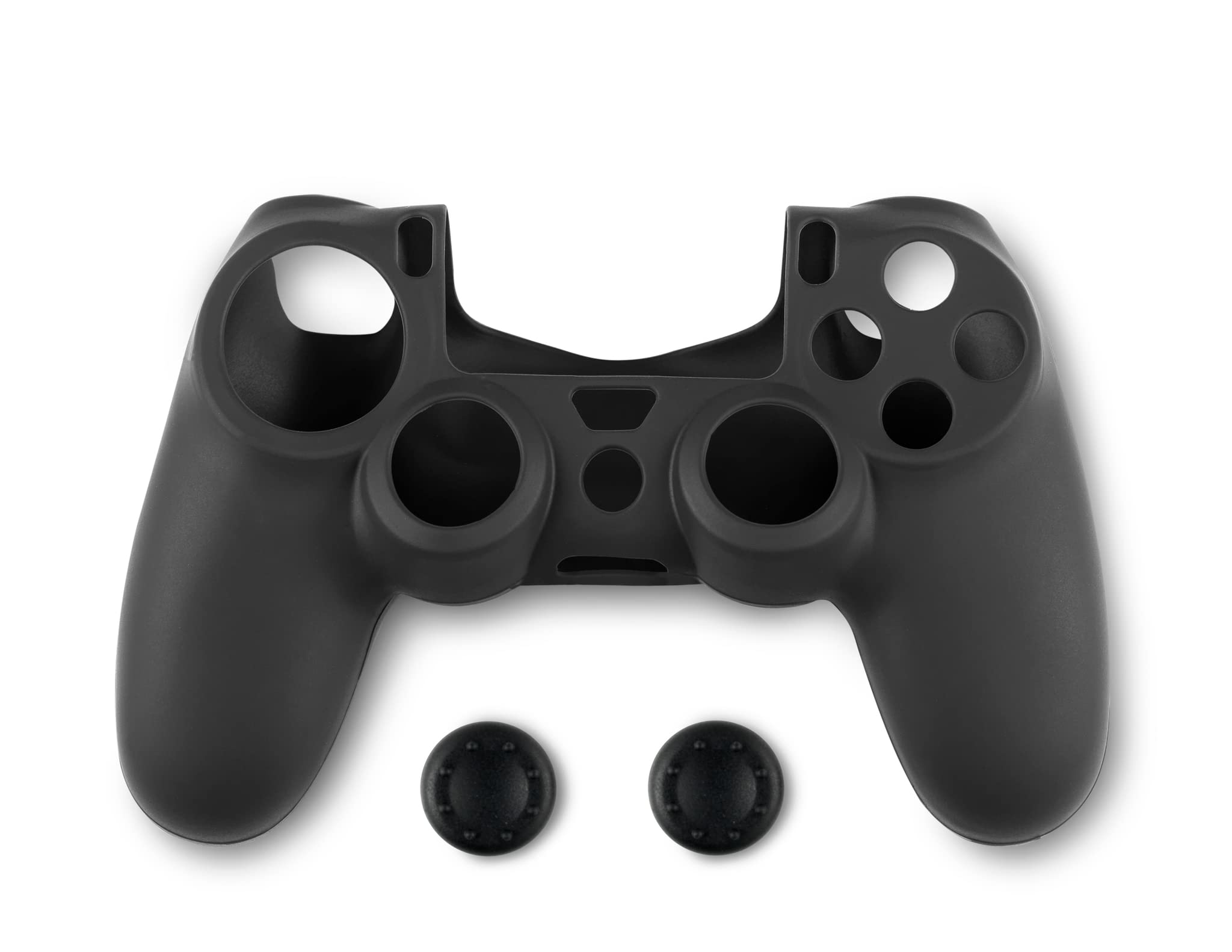 Spartan Gear - Controller Silicon Skin Cover and Thumb Grips (compatible with playstation 4) (colour: Black