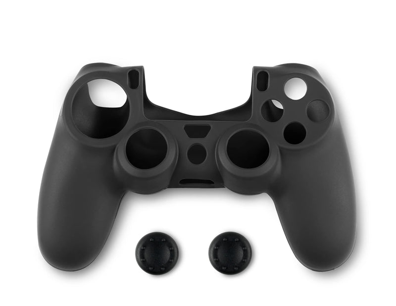 Spartan Gear - Controller Silicon Skin Cover and Thumb Grips (compatible with playstation 4) (colour: Black