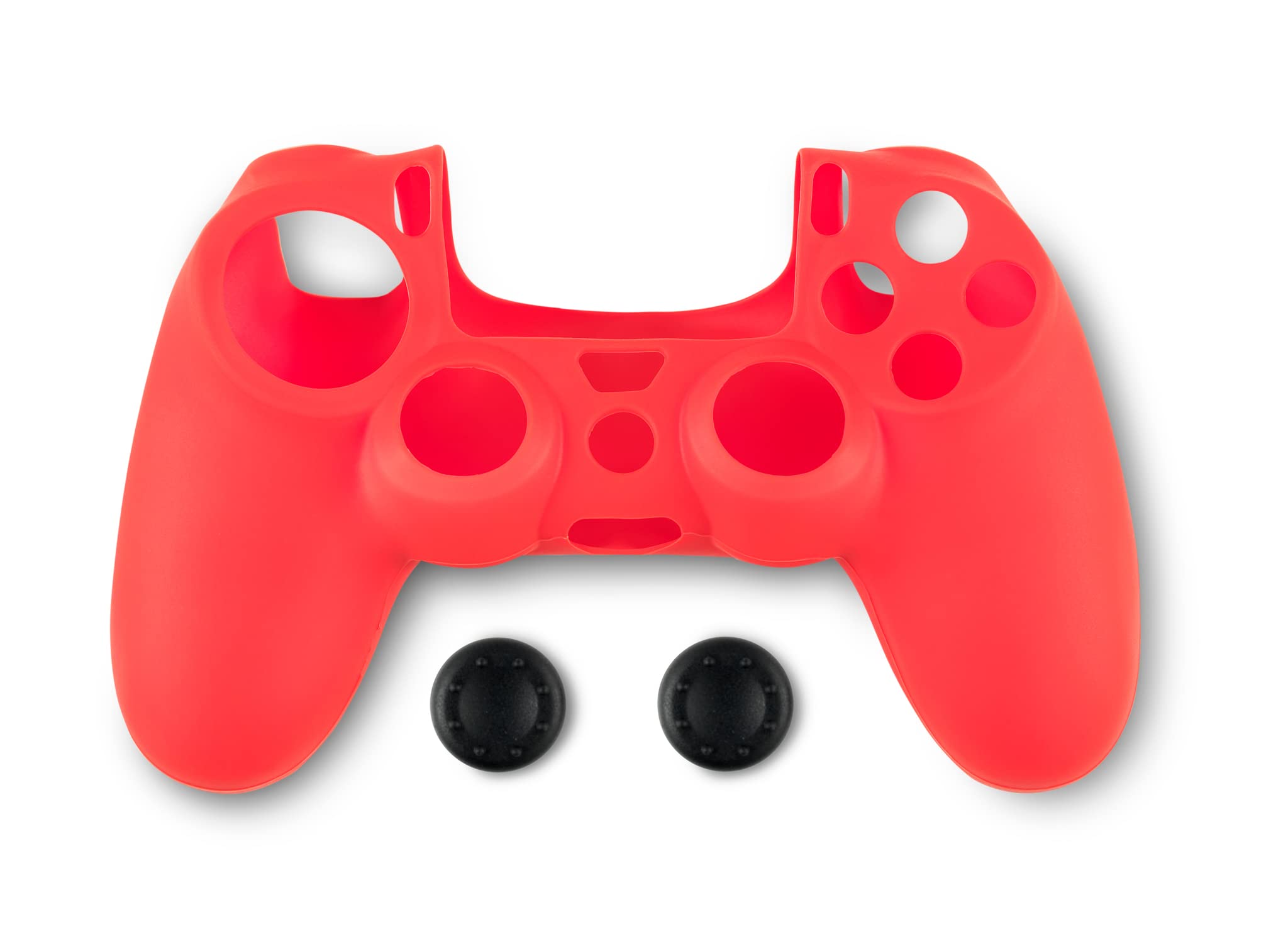 Spartan Gear - Controller Silicon Skin Cover and Thumb Grips (compatible with playstation 4) (colour: Red