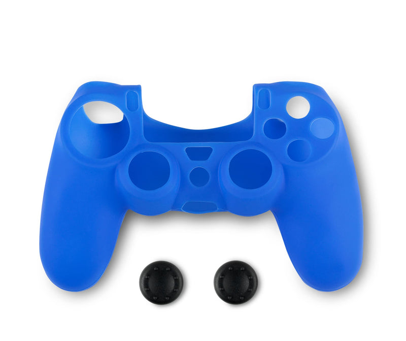 Spartan Gear - Controller Silicon Skin Cover and Thumb Grips (compatible with playstation 4) (colour: Blue