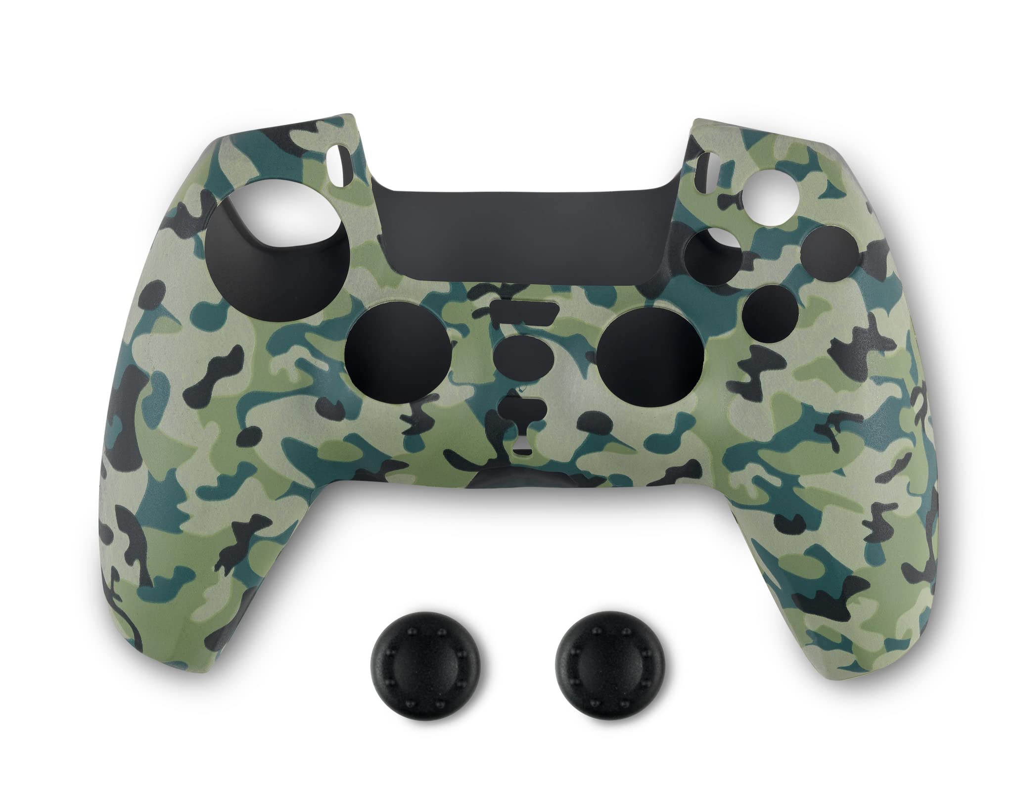 Spartan Gear - Controller Silicon Skin Cover and Thumb Grips (compatible with playstation 5) (colour: Green Camo