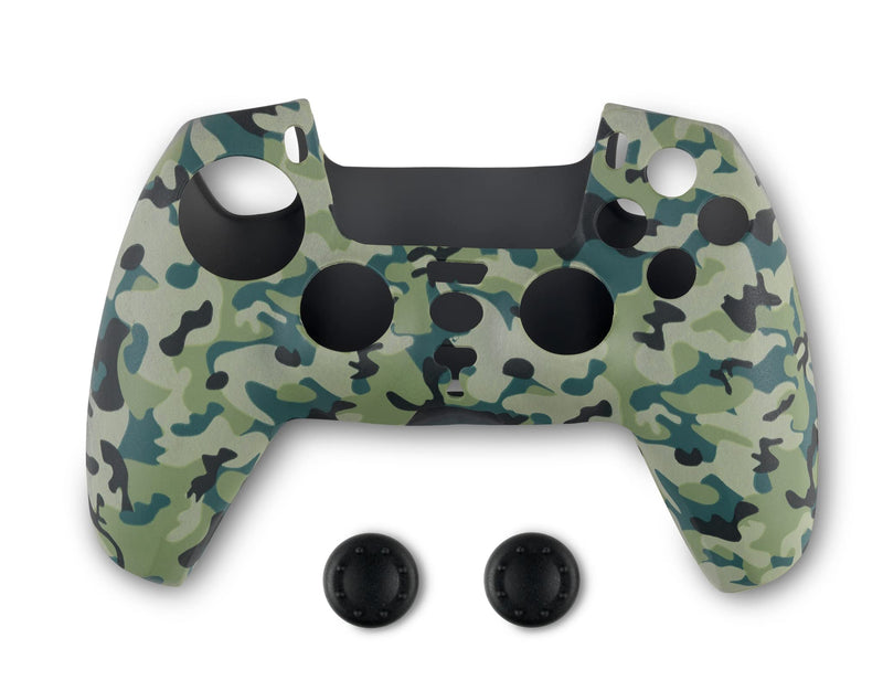 Spartan Gear - Controller Silicon Skin Cover and Thumb Grips (compatible with playstation 5) (colour: Green Camo
