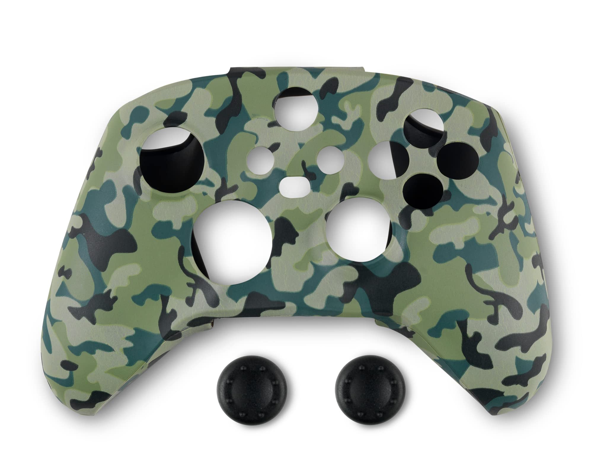 Spartan Gear - Controller Silicon Skin Cover and Thumb Grips (compatible with xbox series x/s) (colour: Green Camo