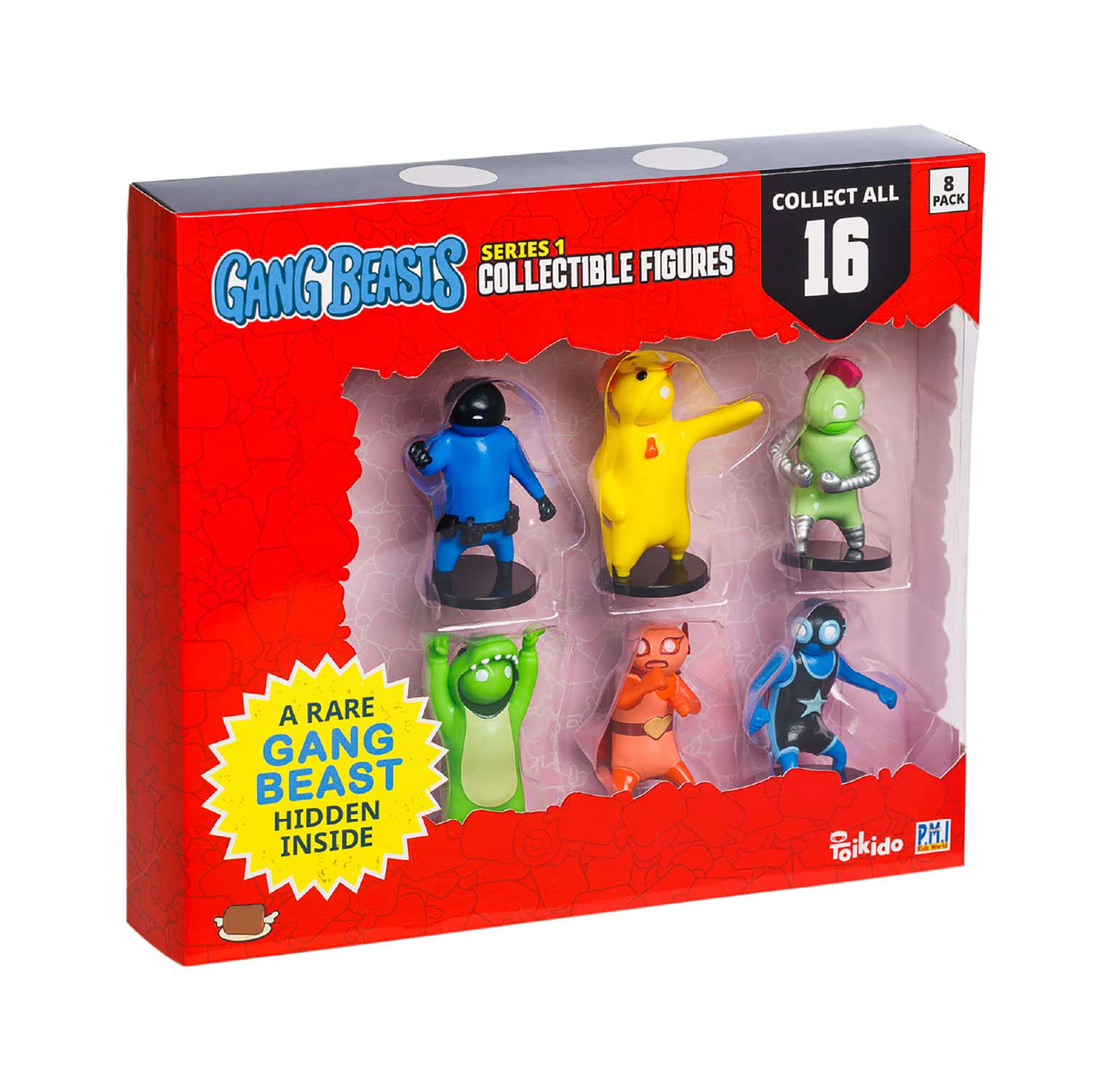 Toikido GB2070 Gang Beasts Collectible Figures-8 Pack Deluxe Box, Multi-Coloured
