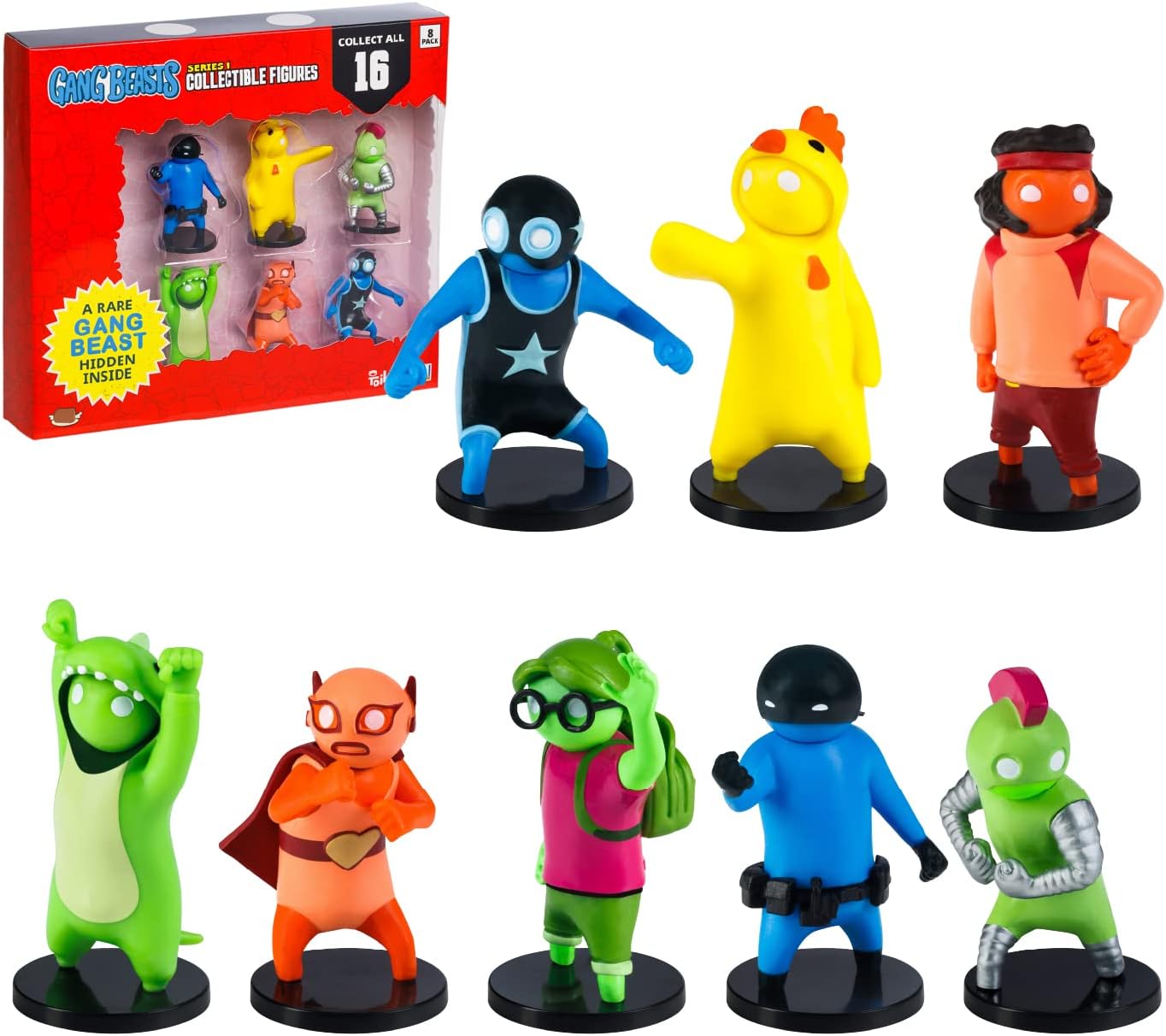 Toikido GB2070 Gang Beasts Collectible Figures-8 Pack Deluxe Box, Multi-Coloured