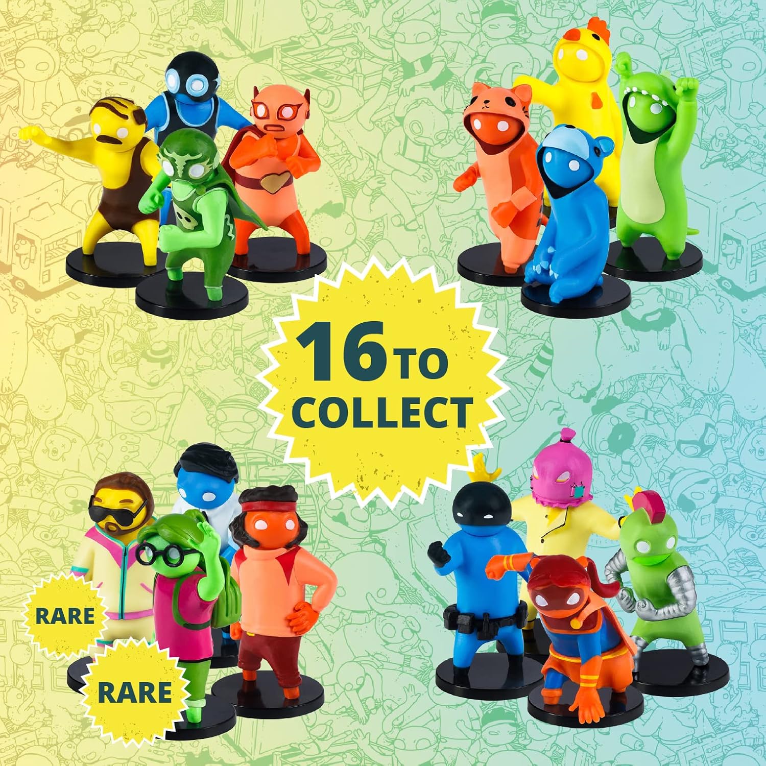 Toikido GB2070 Gang Beasts Collectible Figures-8 Pack Deluxe Box, Multi-Coloured