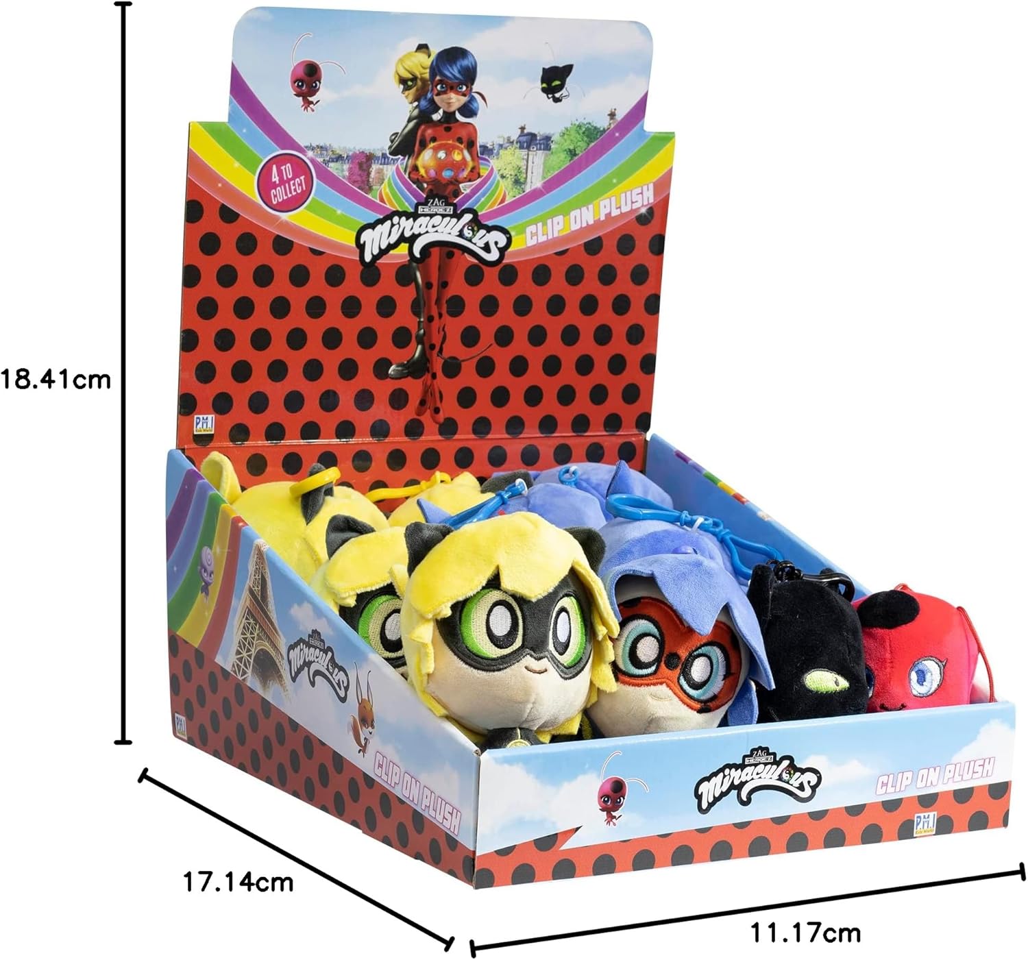 P.M.I. Miraculous Clip On Plush Characters (S1) (Random) (MLB7004