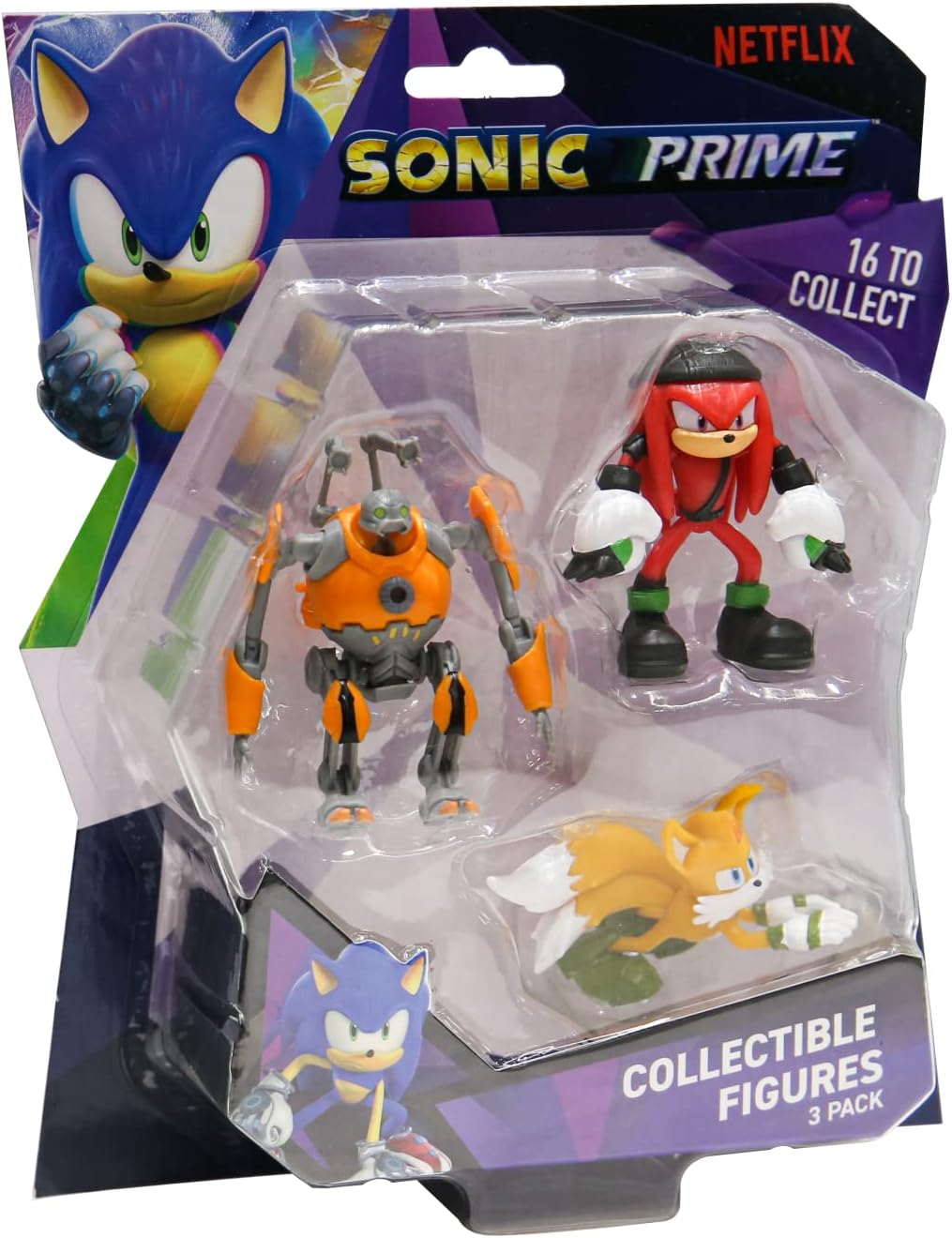 Sonic Prime Figures 3 Pack Blister, Series 1, Randomly Selected, Collect All 16!