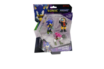 Sonic Prime Figures 3 Pack Blister, Series 1, Randomly Selected, Collect All 16!