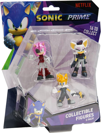 Sonic Prime Figures 3 Pack Blister, Series 1, Randomly Selected, Collect All 16!