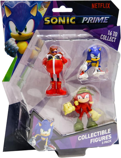 Sonic Prime Figures 3 Pack Blister, Series 1, Randomly Selected, Collect All 16!